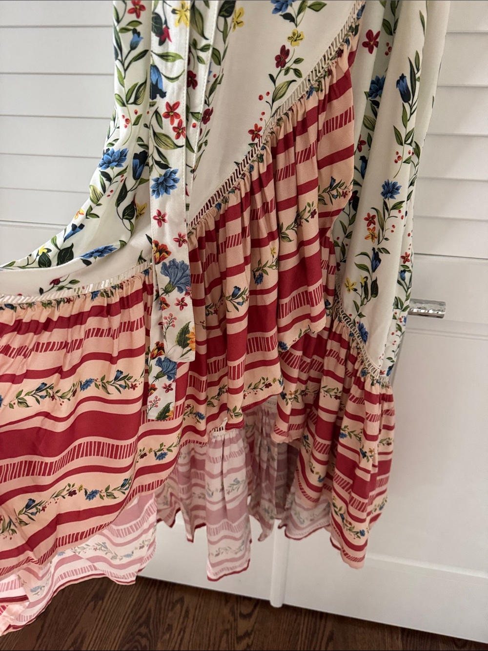 FARM Rio Cream Floral Wrap Maxi Dress with Multicolor Blooms - Picture 5 of 5